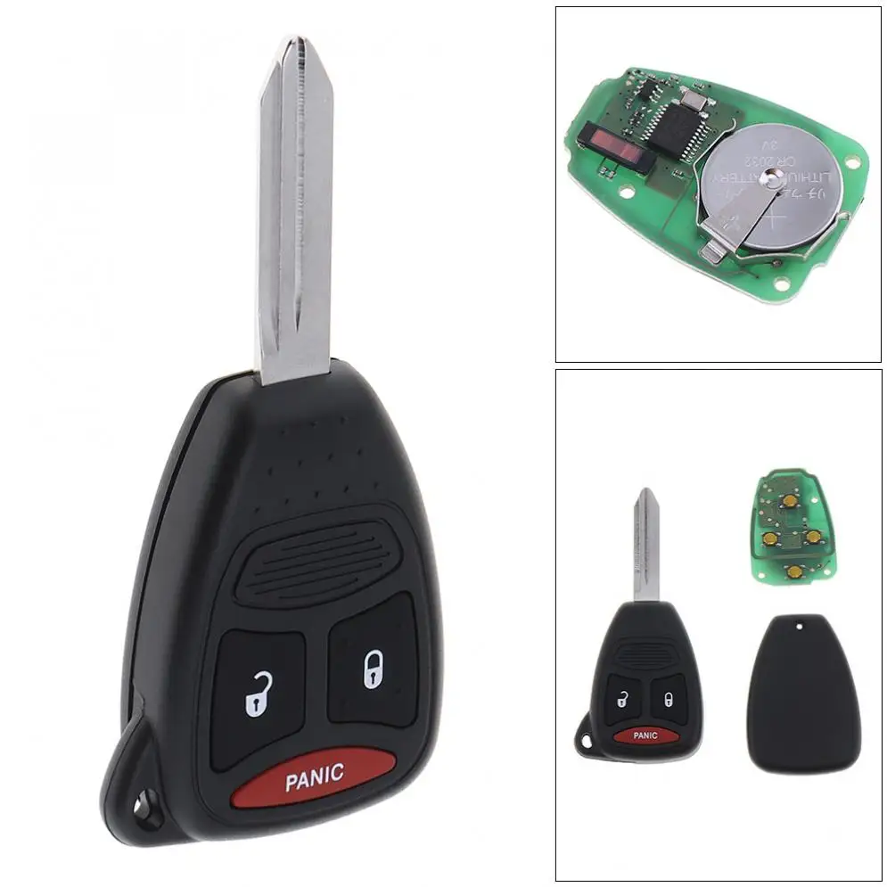 2 New Uncut Replacement Keyless Entry Remote 4 button Fob Transmitter for DODGE
