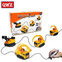 QWZ инженерные транспортные средства Мини Волшебная игрушка грузовик детский Индуктивный грузовик игрушки игрушечная цистерна автомобиль