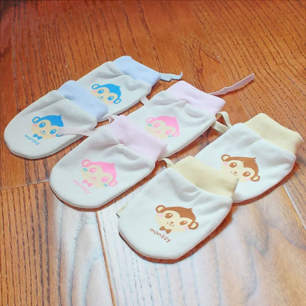 

Baby Mittens Newborn Cartoon Printing Gloves Protection Face Cotton Anti Scratching 0-3 Month Anti-grasping Gloves Infant