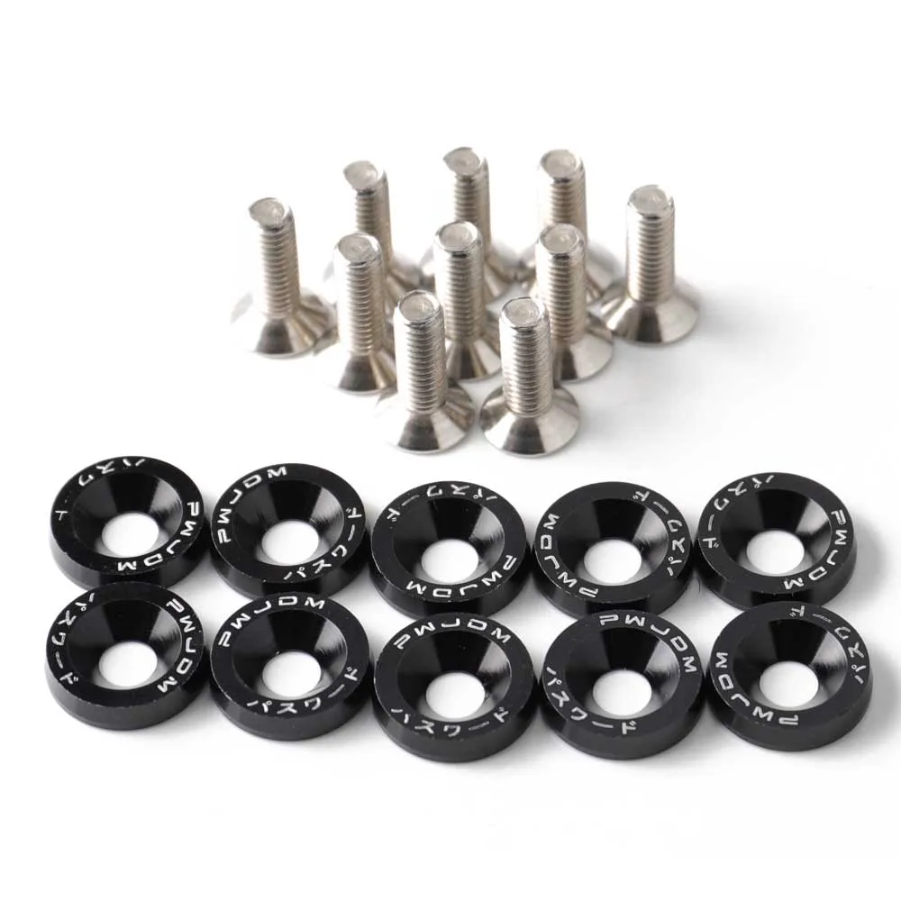 Aluminum Fender Washers Bolt License Plate Bolts M6x20 10 Pieces Fender Washers