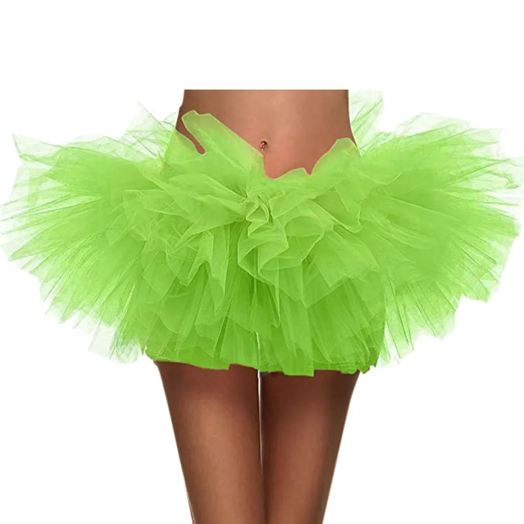 Летние юбки женские с блестками эластичная 5 многослойная короткая юбка пачка для взрослых; Танцы юбка-пачка мини faldas mujer moda# N45 - Цвет: As the photo show