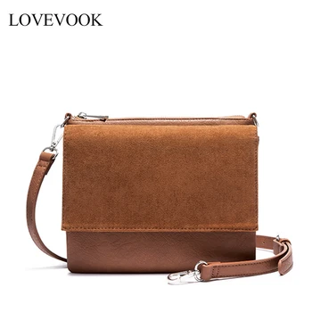 

Lovevook Women Crossbody Bags PU Leather Faux Suede Messenger Bag Female Shoulder Bags High Quality Flap Fashion Clutch Handbags