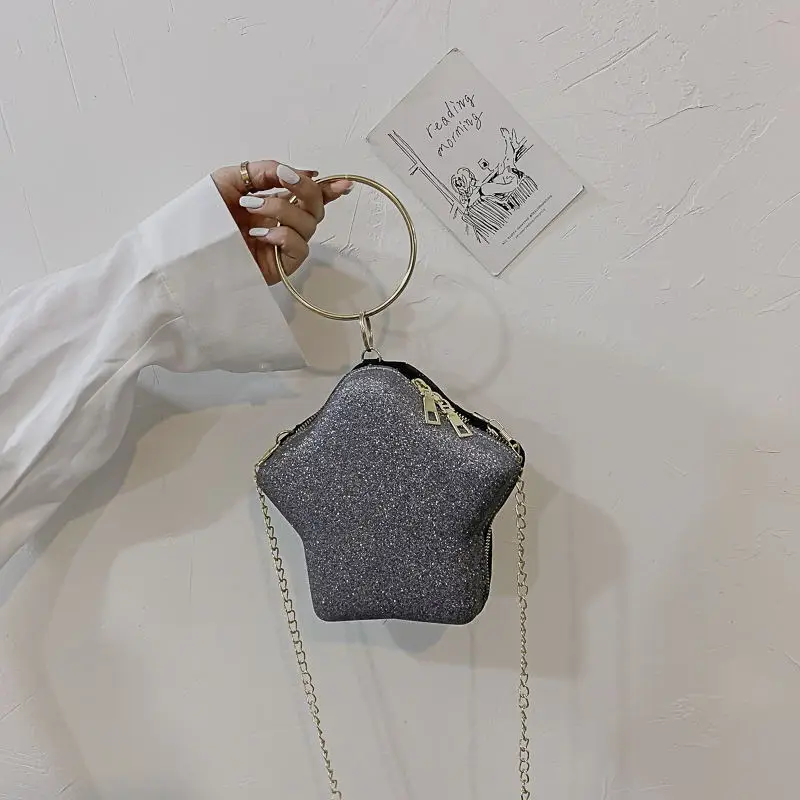 

Hot grinding handbag bag pentagonal pocket bag fashionable lady bag shoulder bag star sharp handbag