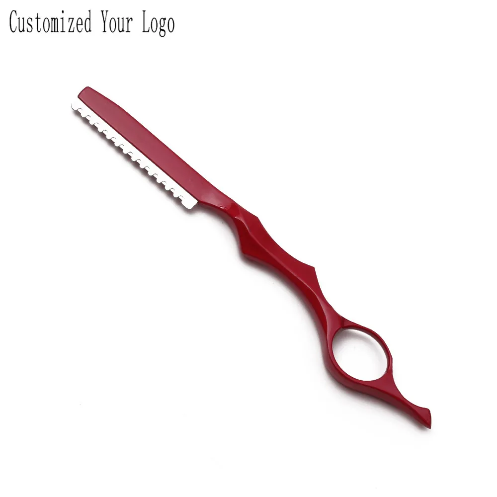 17,5 см 1 шт. индивидуальный логотип Профессиональные Sharp Парикмахерская лезвия бритвы для волос Cut Резак Ножи для похудения салон Стайлинг