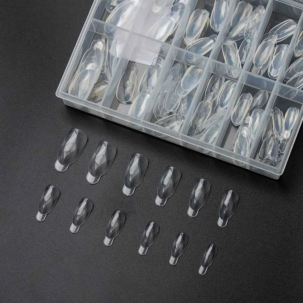 Diamond Crystal Dual Form Mold For Nail Art 120pcs/box Finger Extension Acrylic Tips UV Gel Extended Manicure Salon Set French