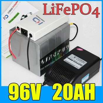 شراء92 فولت بطارية 20ah Lifepo4 ، 2000 واط + شاحن بطارية الليثيوم دراجة كهربائية سكوتر + Bms ، شحن مجاني