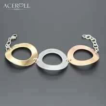 ACEROLL 3 трехцветный браслет-из нержавеющей стали Модный Круглый круглый широкий браслет из серебра и розового золота цвета для женщин
