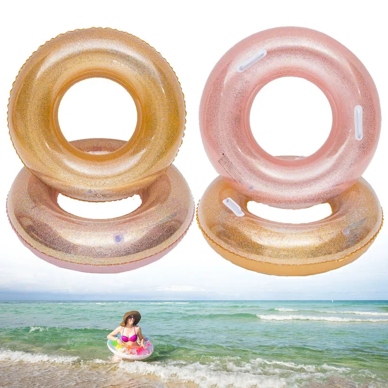 

Newly Inflatable Swimming Ring Thicken Transparent Glitter Float Water Toy Raft for Beach Parties 19ing