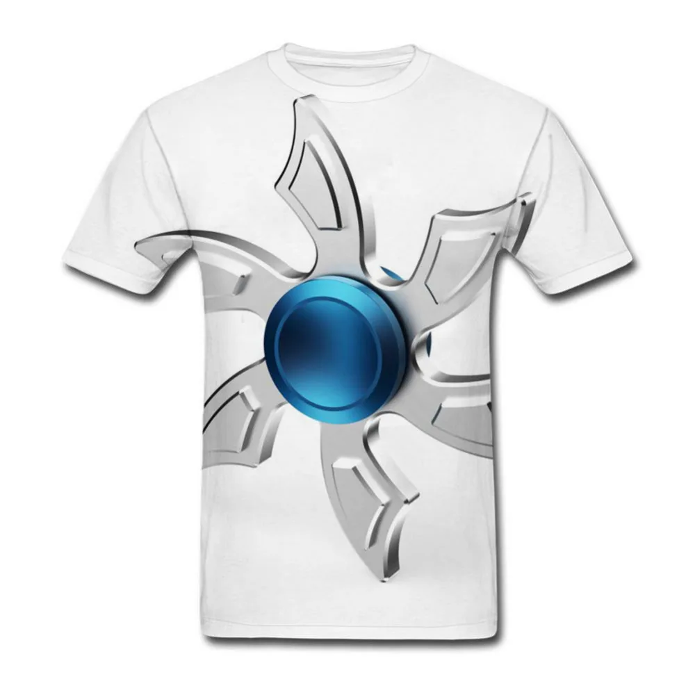 2017 Высокое качество Прохладный Для мужчин Для женщин Лидер продаж 3D футболка принт Металл синий ручной Spinner с коротким рукавом летняя мода