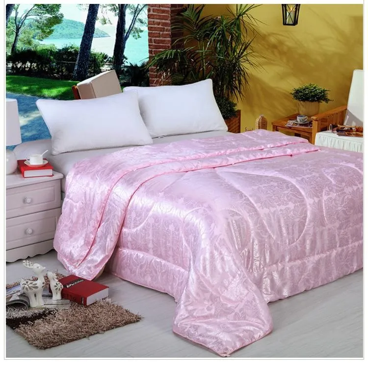 Китайское шелковое одеяло тутового шелкопряда, летнее покрывала для одеяла, одеяло, стеганое для королевского размера, кровать, белый, розовый, кремовый, для дома, тексиловое пуховое одеяло, 3 кг