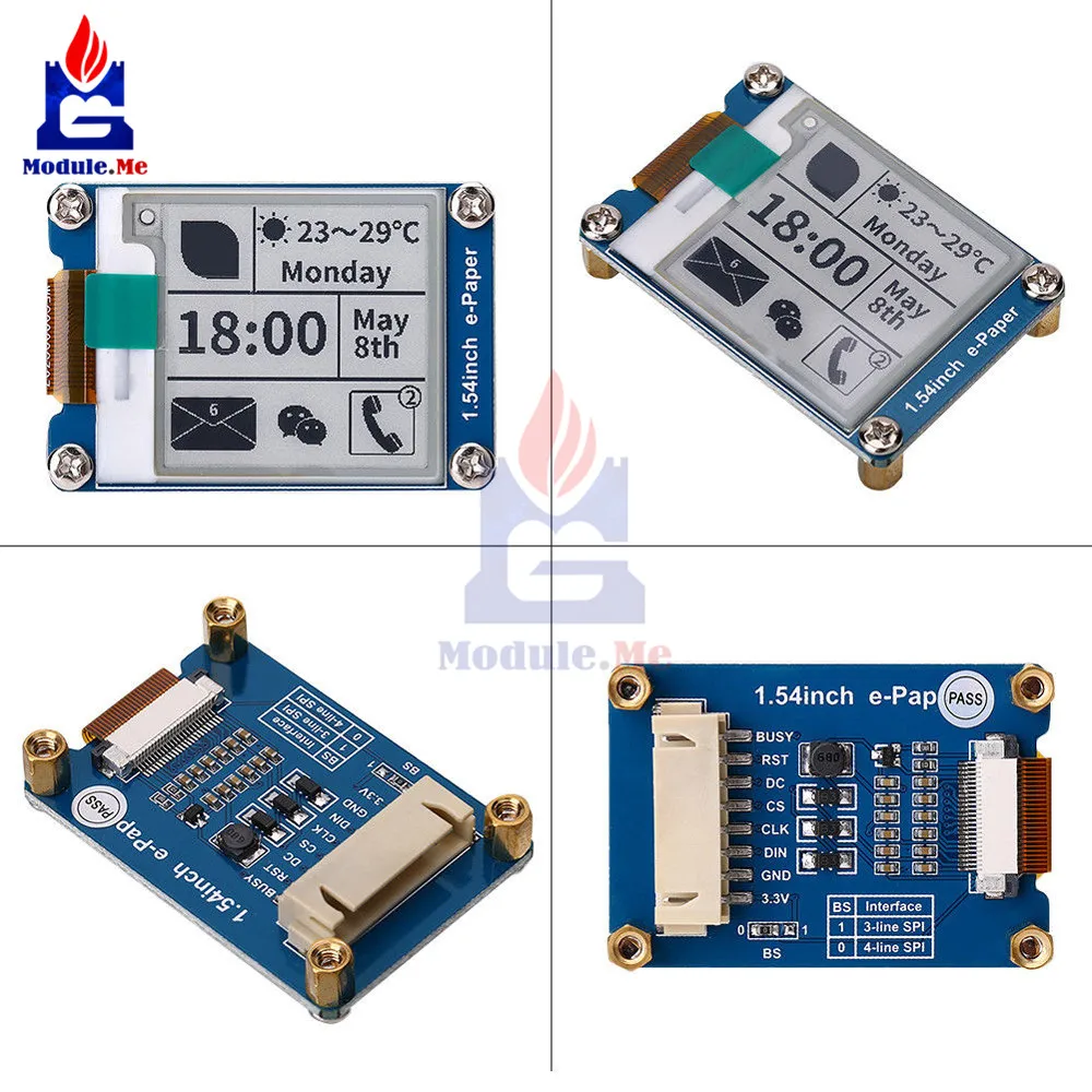 

1.54 inch e-Paper Module 200 * 200 Electronic Ink Display SPI Interface for Raspberry Pi Arduino STM32 with Insert Controller