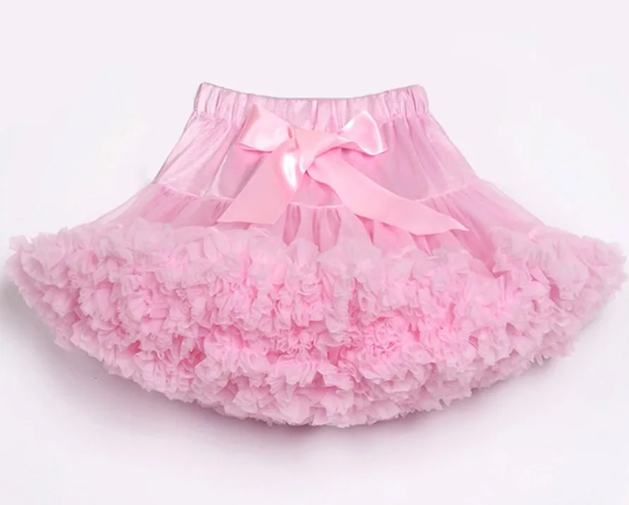 Детские Нижние юбки для девочек юбка-пачка Нижняя юбка для девочек девочки пачки, миниатюрные юбки шифоновая юбка воздушная юбка подростковая одежда для девочек - Цвет: Розовый