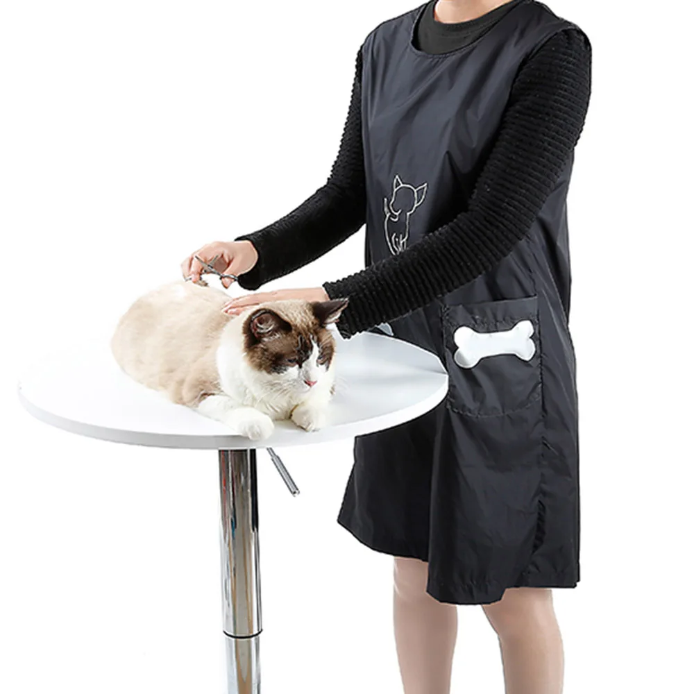 font b Pet b font Grooming Overalls Waterproof Nylon Grooming Apron with Pockets Anti Stick