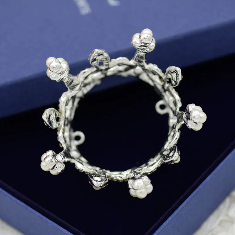 Cute Mini Circle Round Pearl Hair Crown Princess Designs Wedding Jewelry Tiaras