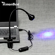 LemonBest черные светодиодные лампочки Светодиодный Ультрафиолетовая лампа отверждения гусиная шея лампа с зажимом 360 Поворот для поплавления краски цвета