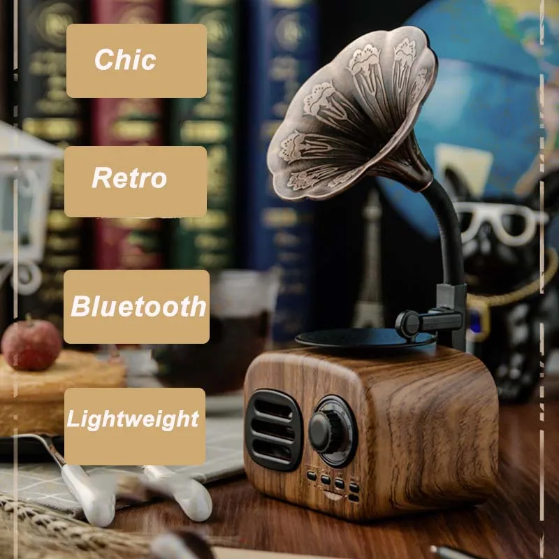 JINSERTA ретро отделка под дерево Портативный Мини Bluetooth динамик беспроводной громкий динамик открытый динамик звуковая система TF FM радио музыка