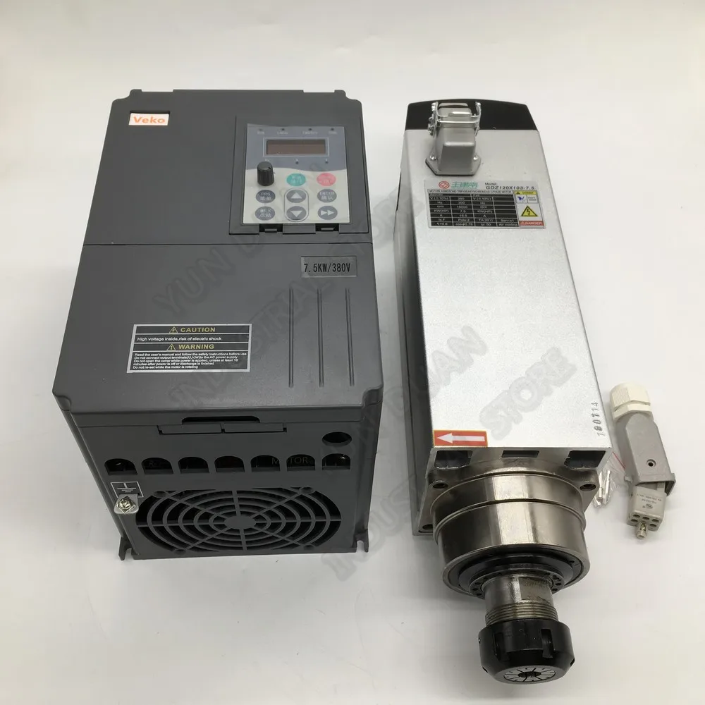 380V 3PH 7.5KW 10hp 18000 об/мин ER32 квадратный AC вентилятор электродвигателя шпинделя с