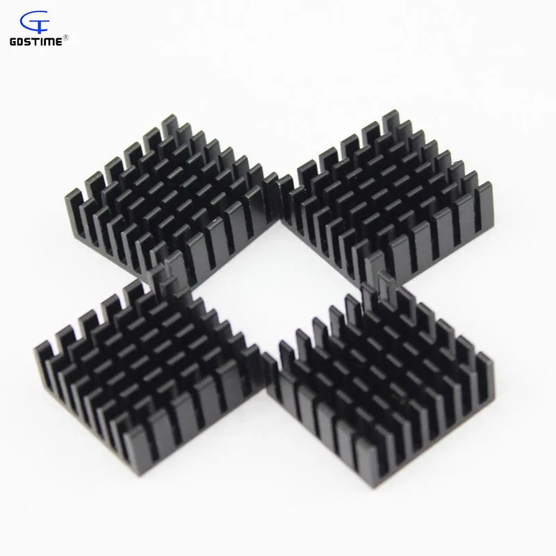 Gdstime 500pcs Black 20mm 20x20x10mm Aluminium Heatsink Heat Sink For