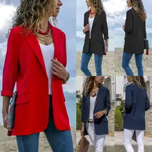 Stylish Women Cotton Blend Slim Business Blazers Work Wear Comfortable Suit Outwear New Autumn Spring
