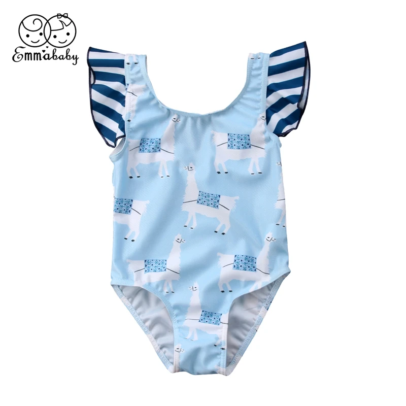 

Emmababy 0-5Y Cute Kids Baby Girls Stripe BIkini Alpaca print one & two piece Swimwear Swimsuit Bathing Suit Beachwear set