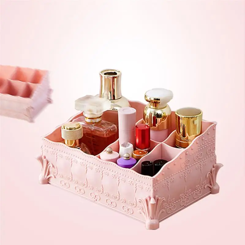 Косметический макияж дисплей Коллекция Организатор ювелирных изделий контейнер для хранения коробка(розовый