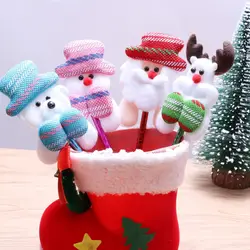 4 шт./лот Рождественская ручка творческий каваи снеговик украшения шариковая ручка Санта Клаус шариковые ручки 0,5 мм для детей