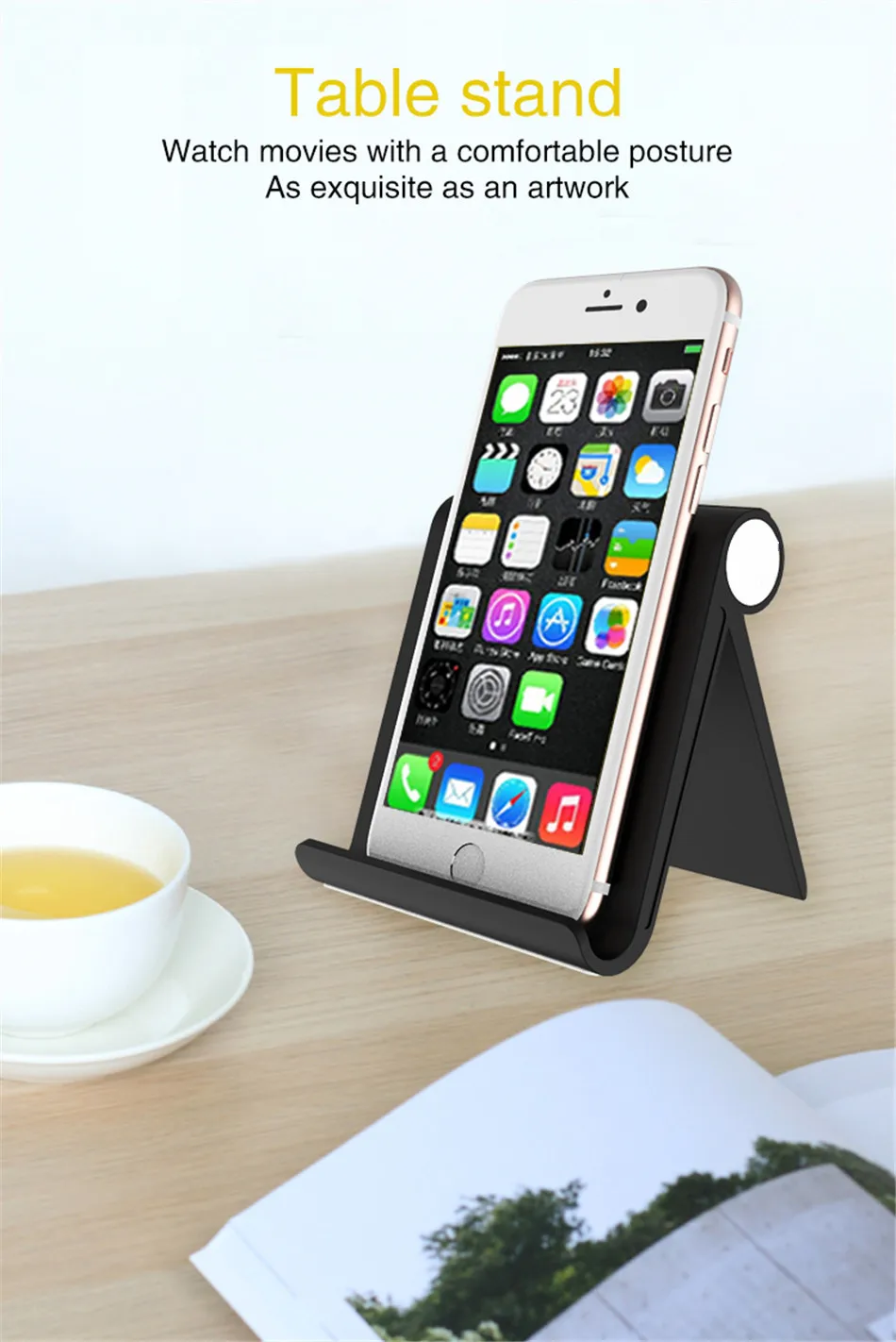 Universal Adjustable Folding Phone Holder Stand For iPhone 7 8 Plus X U -Shape Hard PC Tablet Display Stand Holder For SamsungS9 (1)
