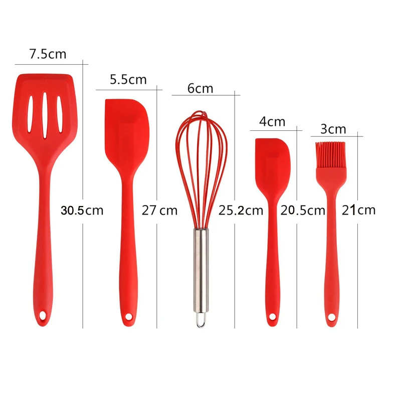 BalleenShiny 5PCS FOOD GRADE Silicone Cooking Spatula Pastry Utensil FDA Approved Silicone Cooking Tools DIY Baking Gadgets BalleenShiny 5PCS FOOD GRADE Silicone Cooking Spatula Pastry Utensil FDA Approved Silicone Cooking Tools DIY Baking Gadgets