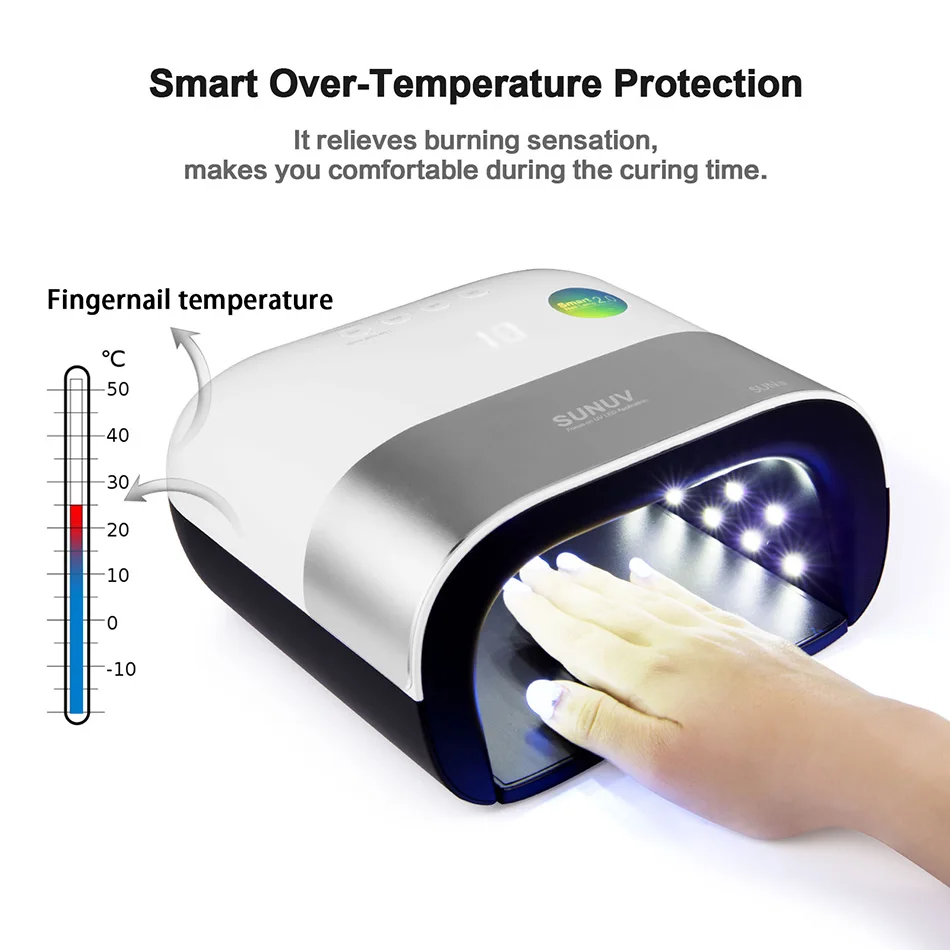 48 Вт УФ светодиодный светильник для ногтей сушильная машина SUN3 Smart 2,0 Сушилка для ногтей для всех гелей с кнопкой белый свет лак лампа для ногтей инструмент для искусства