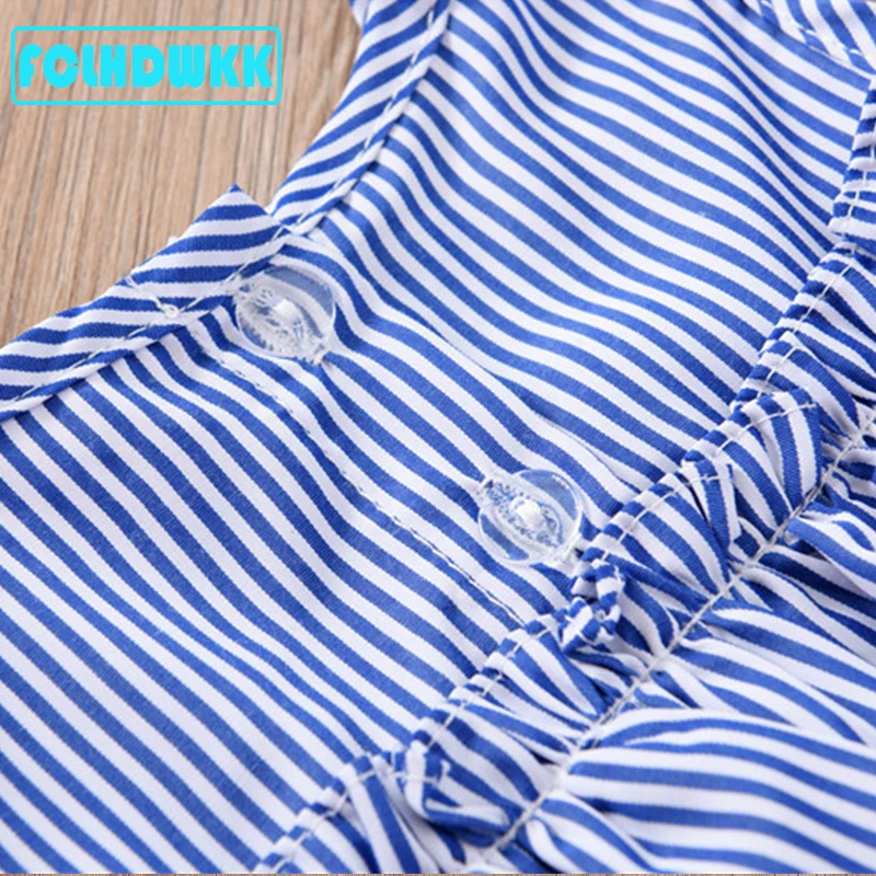 Girls Summer Dress Brand stripe Baby Dress Children Costume for Kids Clothes Baby Dress+ Headband Outfits For Children Cute