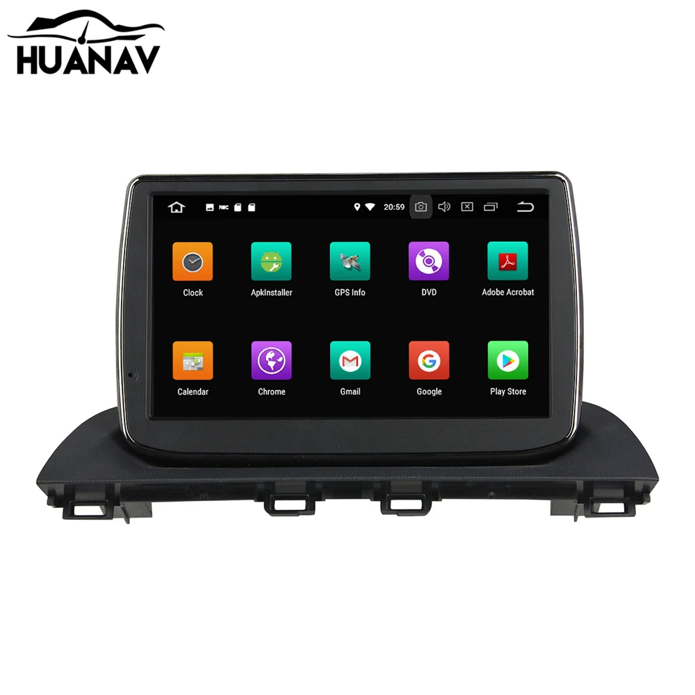 Cheap HUANVA Android 8.0 32G Car CD DVD Player GPS navigation For Mazda 3 Axela 2014 multimedia player tape recorder 8-Core navi Audio 3