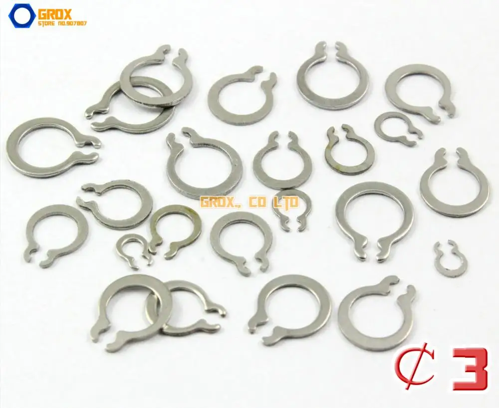 

500 Pieces 3mm 304 Stainless Steel External C Circlip Retaining Ring