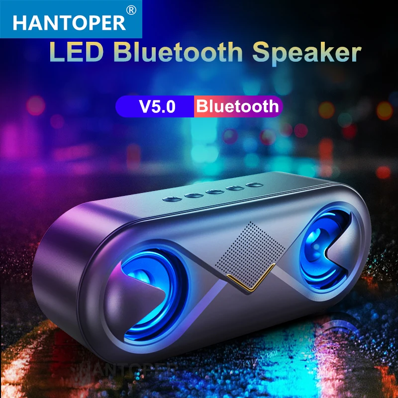 

Waterproof Bluetooth Speaker Outdoor Bicycle Portable Subwoofer Bass Wireless Speakers Mini Column Box Loudspeaker FM +LED Light
