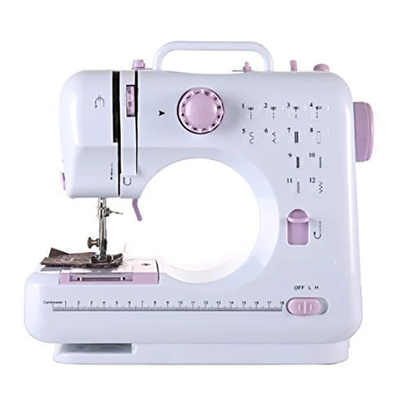 Sewing Machine Portable Crafting Mending Machine with 12 Built-in Stitches Double Thread and Speed for Beginner
