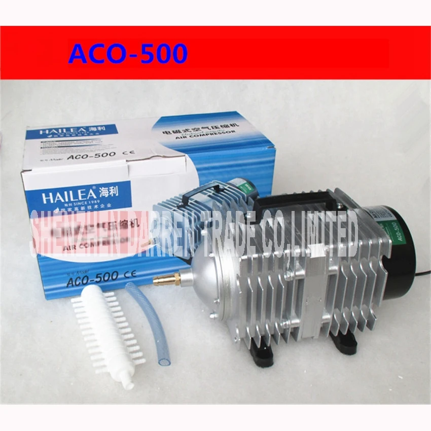 

ACO-500 280L/min 500 W Elettromagnetica del compressore d'aria portatile AC 220 V aquacuture idroponico Aquarium fish Oxygen air
