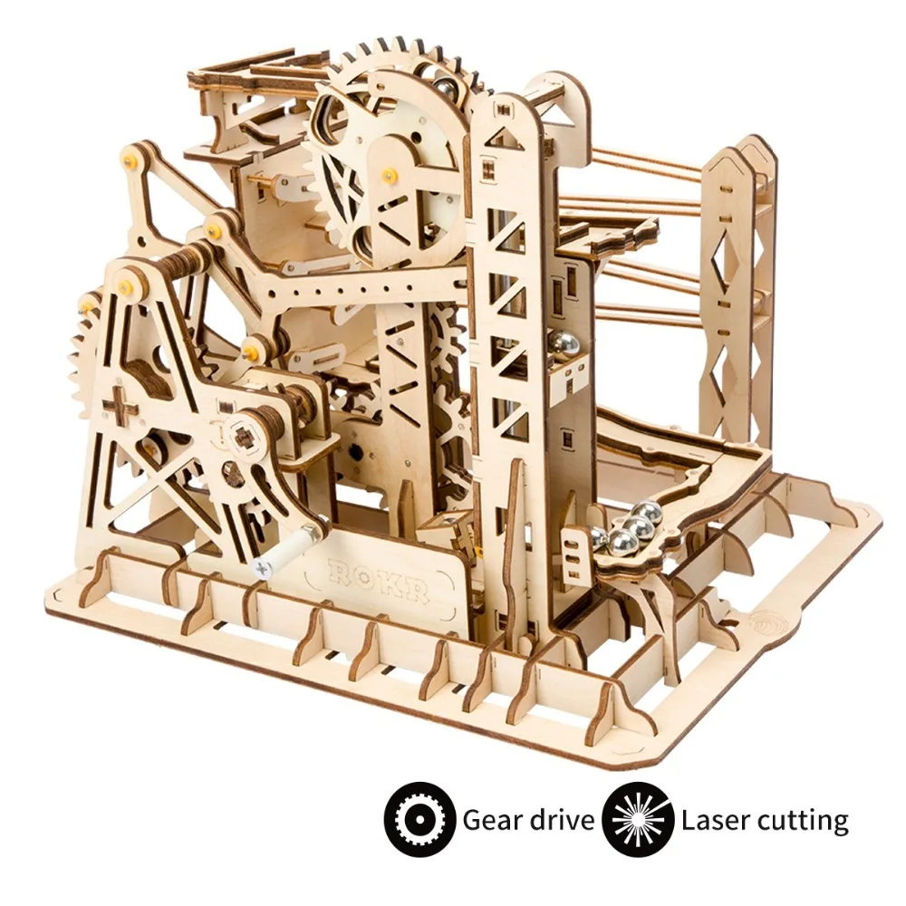 Robotime DIY Лифт Coaster магия творческий Мрамор запустить игру деревянная модель