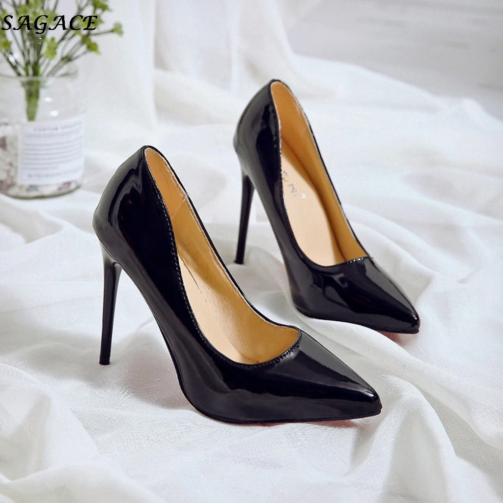 

SAGACE Sandals Women's High Heels Shoes Pointed Toe Female Office Sandals Leather Shallow Sexy Party Shoes Single shoes woman #3