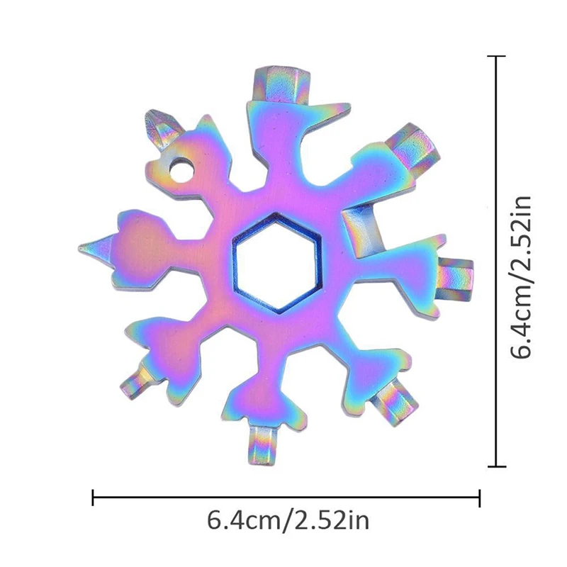 18-в-1 Набор Специальный в форме снежинки дизайн нержавеющая Многофункциональный инструмент гаечный ключ Отвертка для ремонта велосипедов инструмент брелок для ключей для открывания бутылки инструменты