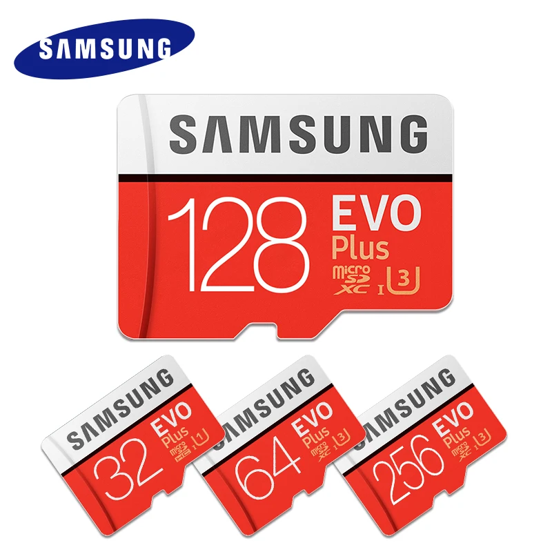 Оригинальные Карты памяти SAMSUNG EVO+, 64 ГБ, EVO plus U3, 128 ГБ, 256 ГБ, 512 ГБ, класс 10, Micro SD карта, 32 ГБ, microSD, UHS-I, TF карта