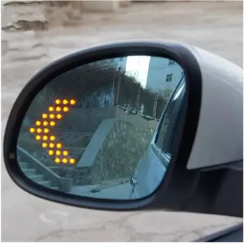 

LED heating Rear side turn signal blue curvature anti defogging dazzling rearview mirror for VW Tiguan Sharan