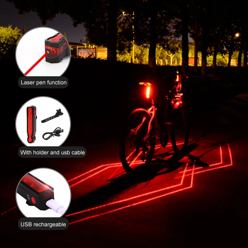 Best USB Front Bike Headlight 2XL2 LED Bicycle Light Torch Built-in Rechargeable Battery Cycling Lamp with Safety Back Rear Light 30