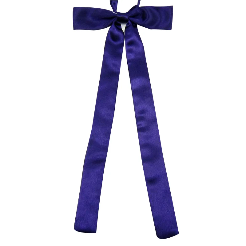 Кавайные женские цветные японские школьницы JK Униформа длинный галстук-бабочка Студенческие Галстуки Косплей Лолита Gravata Borboleta QLYC0009 - Цвет: a10 Dark Purple