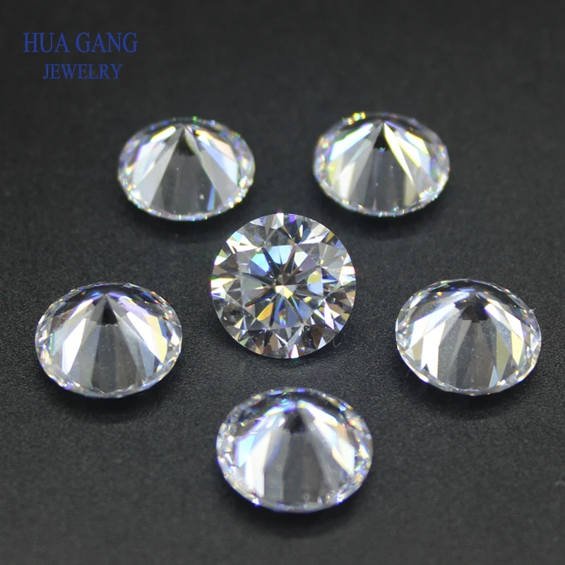 Tamanho 2.5 ~ 6.75mm 10pcs ~ 10000pcs pedras cz redondas brancas zircônio cúbico corte brilhante solto contas de pedra de zircônia cúbica para fazer jóias