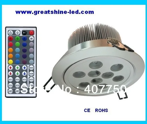 

AC85V/265V IR remote rgb 9X1W led ceiling light used for discos and bars