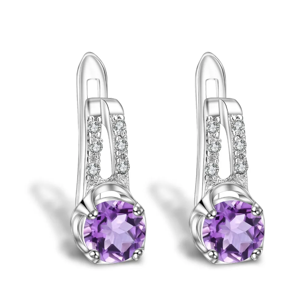Женский балетный камень 1 63ct натуральный аметистовый драгоченный серьги