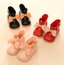 Fashion Kids baby Rain Boots toddler girls Warm Beauty Bow Rainboots nonslip Rubber Shoes children Jelly