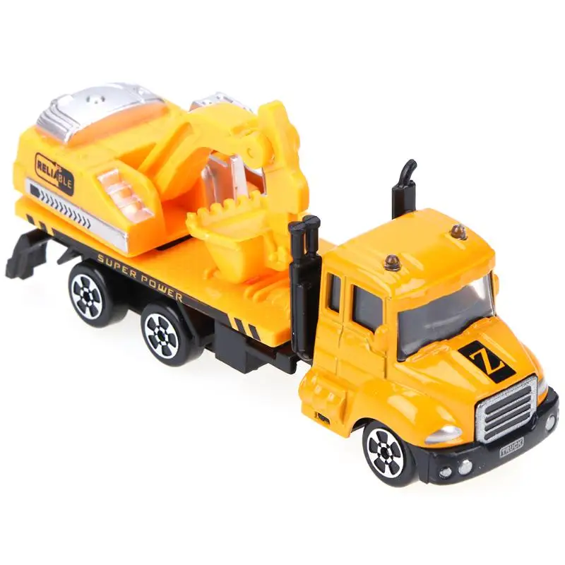 Mini Alloy Construction Vehicle Engineering Car Excavator Truck Model Children Educational Diecast Vehicles for Boys