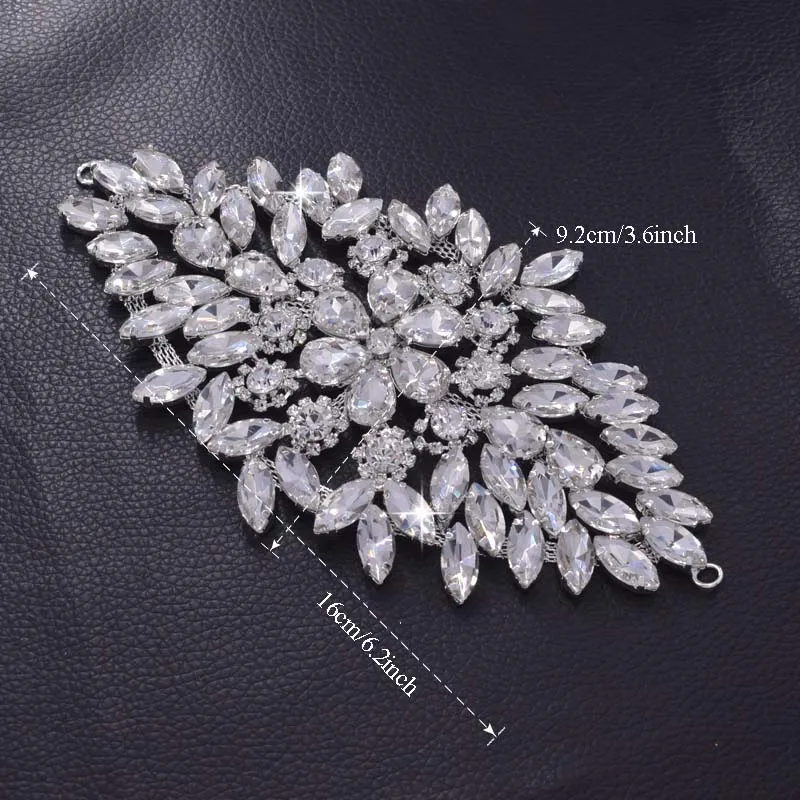 strass glass rhinestone patch applique for wedding dress (7)