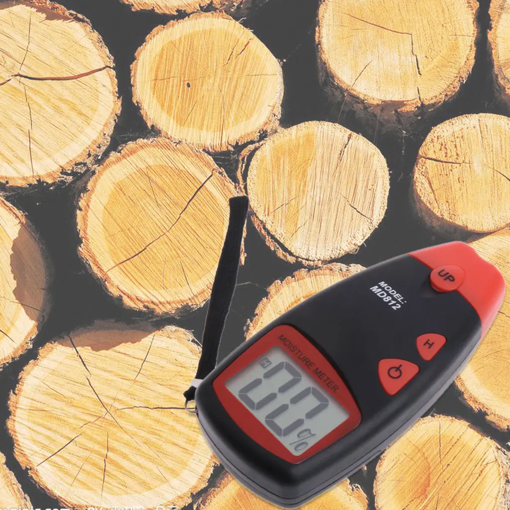 MD812 цифровой измеритель влажности древесины ЖК-дисплей 2-контактный тестер влажности Лесоматериалы датчик влажности