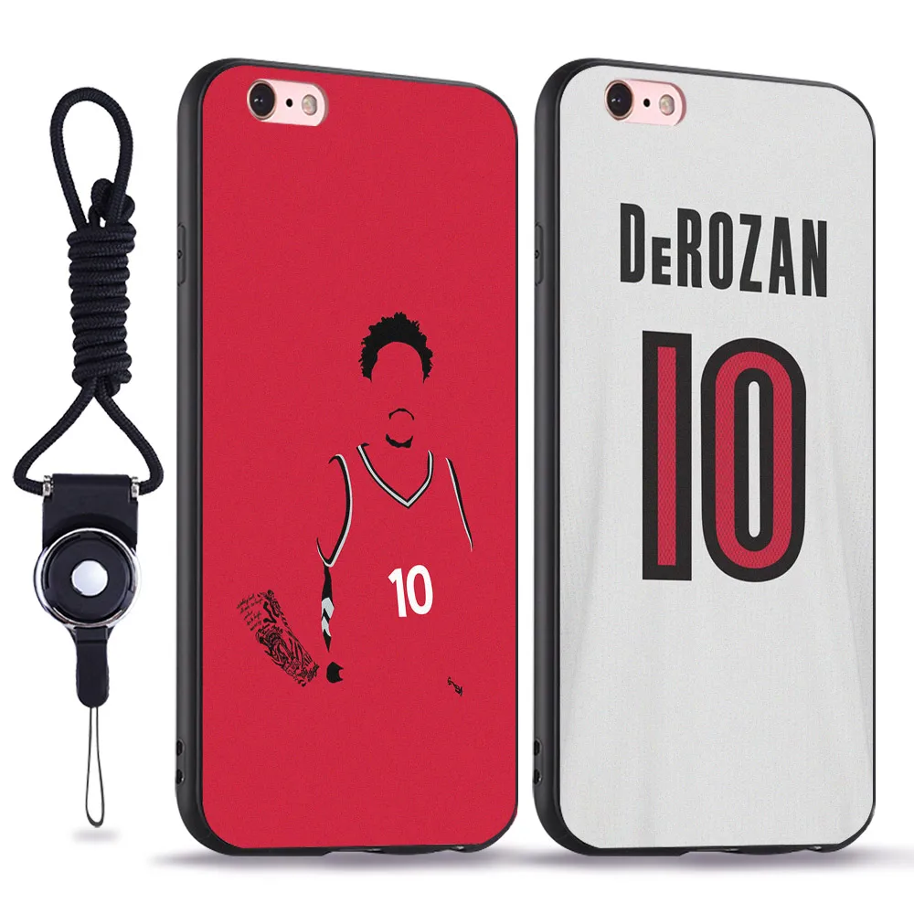 

Demar DeRozan Fashion creative design soft silicone TPU phone case cover For Apple iPhone 5 5S SE 6 6S 7 PLUS with hang rope